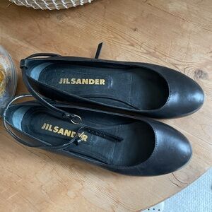 Jil Sander Black Leather Flats
